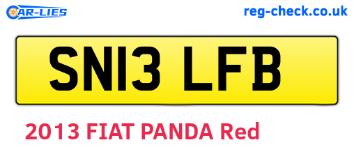SN13LFB are the vehicle registration plates.