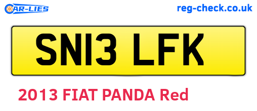 SN13LFK are the vehicle registration plates.