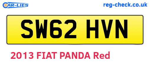 SW62HVN are the vehicle registration plates.