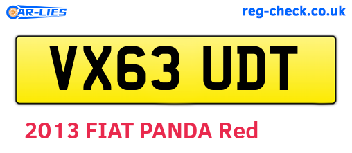 VX63UDT are the vehicle registration plates.