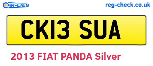 CK13SUA are the vehicle registration plates.