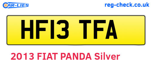 HF13TFA are the vehicle registration plates.