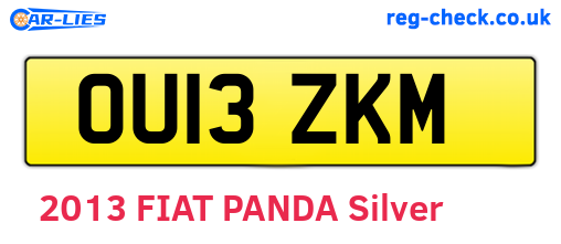 OU13ZKM are the vehicle registration plates.