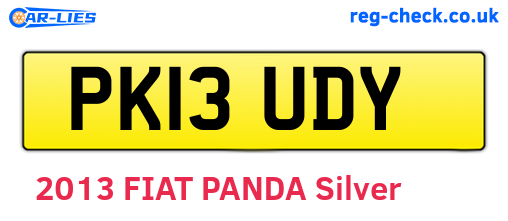 PK13UDY are the vehicle registration plates.