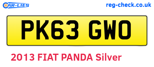 PK63GWO are the vehicle registration plates.