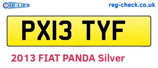 PX13TYF are the vehicle registration plates.