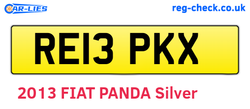 RE13PKX are the vehicle registration plates.