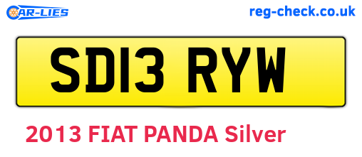SD13RYW are the vehicle registration plates.