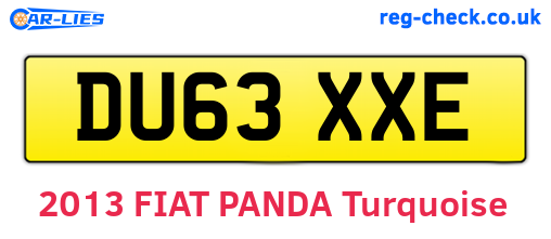 DU63XXE are the vehicle registration plates.