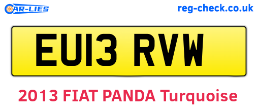 EU13RVW are the vehicle registration plates.