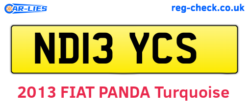 ND13YCS are the vehicle registration plates.