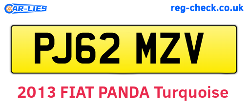 PJ62MZV are the vehicle registration plates.