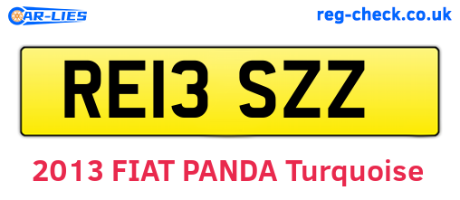 RE13SZZ are the vehicle registration plates.