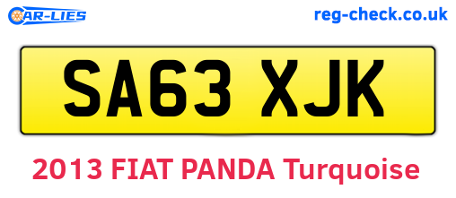 SA63XJK are the vehicle registration plates.