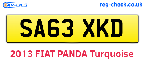 SA63XKD are the vehicle registration plates.