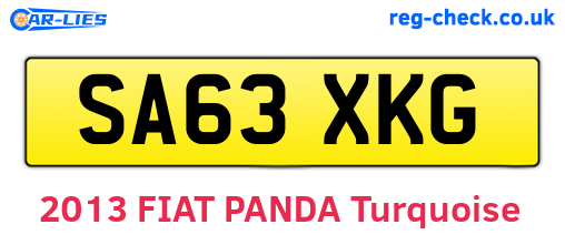 SA63XKG are the vehicle registration plates.