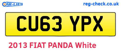 CU63YPX are the vehicle registration plates.