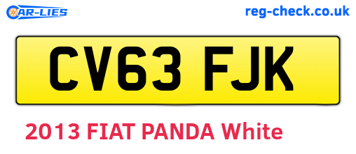 CV63FJK are the vehicle registration plates.