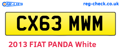CX63MWM are the vehicle registration plates.