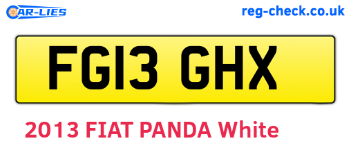 FG13GHX are the vehicle registration plates.