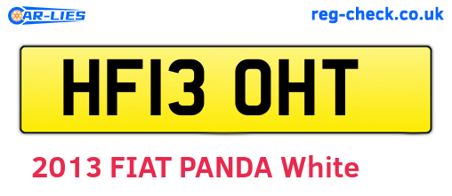HF13OHT are the vehicle registration plates.