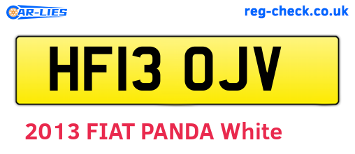 HF13OJV are the vehicle registration plates.