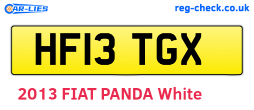 HF13TGX are the vehicle registration plates.