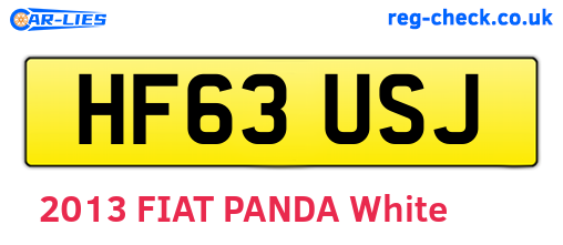 HF63USJ are the vehicle registration plates.