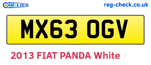 MX63OGV are the vehicle registration plates.