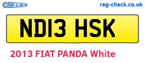 ND13HSK are the vehicle registration plates.