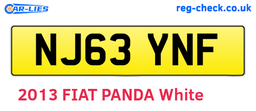 NJ63YNF are the vehicle registration plates.