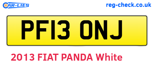 PF13ONJ are the vehicle registration plates.