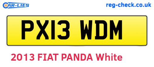 PX13WDM are the vehicle registration plates.