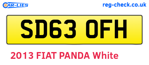 SD63OFH are the vehicle registration plates.