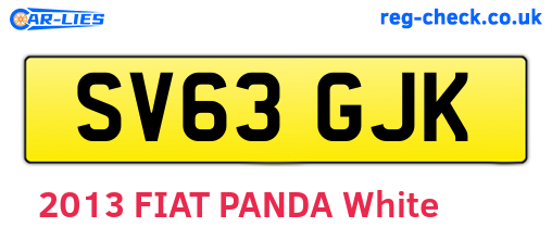 SV63GJK are the vehicle registration plates.