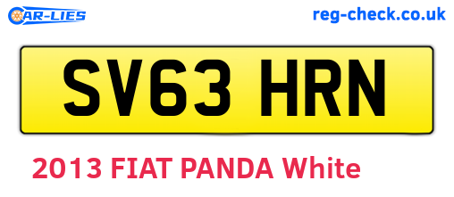 SV63HRN are the vehicle registration plates.
