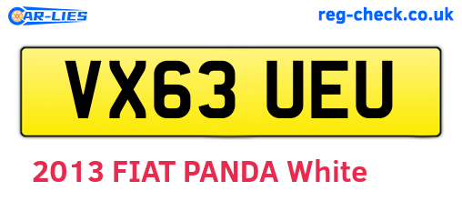 VX63UEU are the vehicle registration plates.