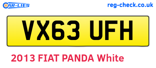 VX63UFH are the vehicle registration plates.