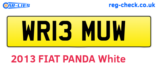 WR13MUW are the vehicle registration plates.
