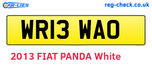 WR13WAO are the vehicle registration plates.