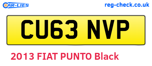 CU63NVP are the vehicle registration plates.