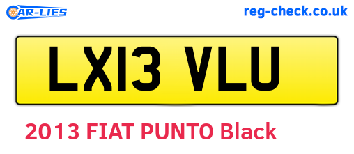 LX13VLU are the vehicle registration plates.