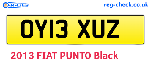 OY13XUZ are the vehicle registration plates.