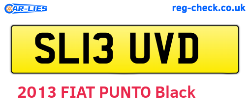 SL13UVD are the vehicle registration plates.
