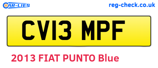 CV13MPF are the vehicle registration plates.