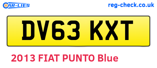 DV63KXT are the vehicle registration plates.