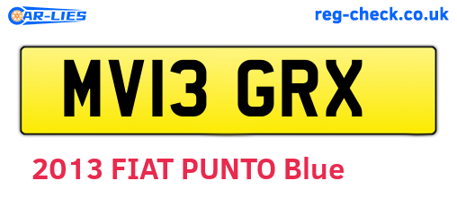 MV13GRX are the vehicle registration plates.