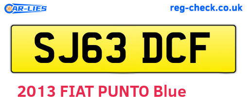 SJ63DCF are the vehicle registration plates.