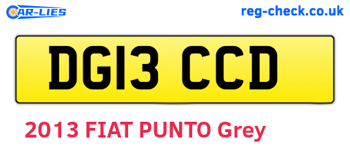 DG13CCD are the vehicle registration plates.