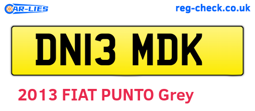 DN13MDK are the vehicle registration plates.